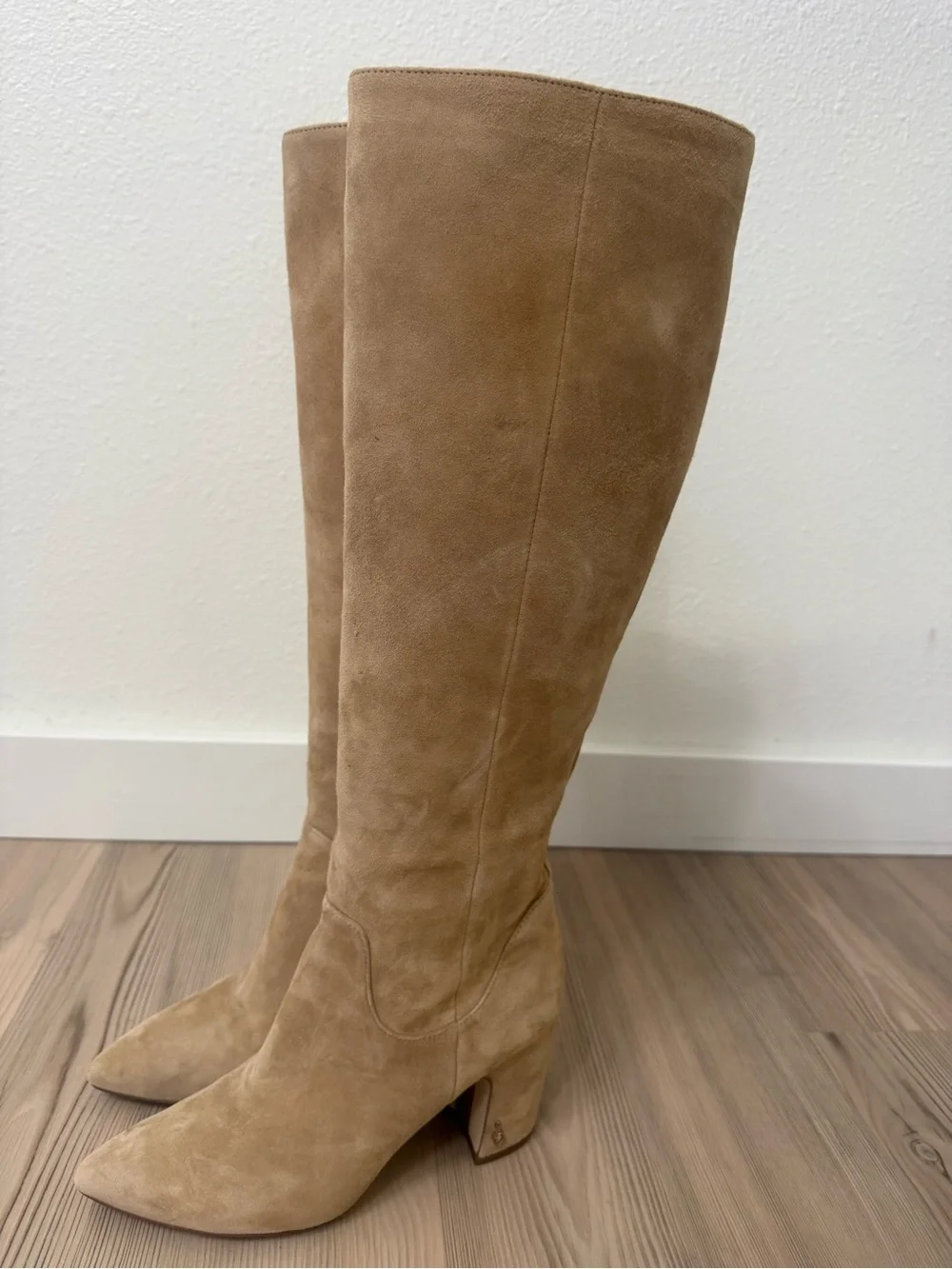 Sam Edelman Tan Suede Over-the-Knee Pointed Toe Boots